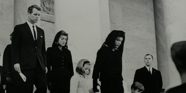 Jackie Kennedy and children at JFK funeral