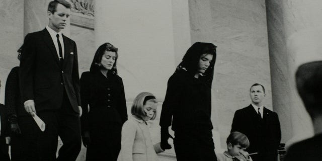 Jackie Kennedy and children at JFK funeral