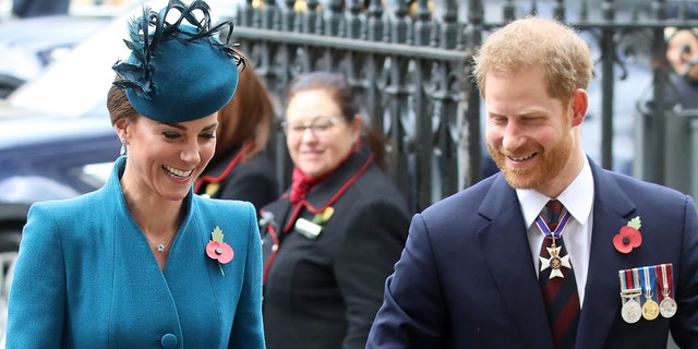 Prince Harry and Kate Middleton at the ANZAC Day Service of Commemoration and Thanksgiving at Westminster Abbey 