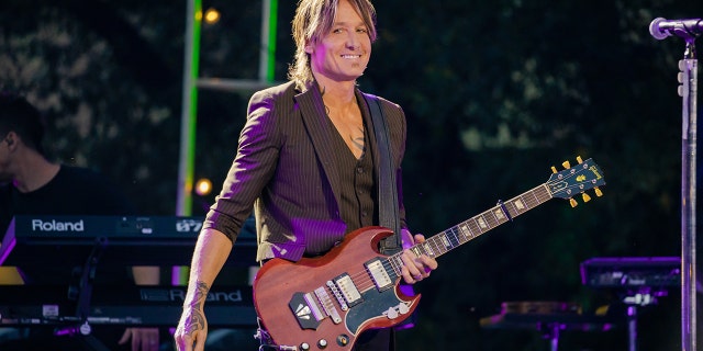 Keith Urban performing at the CMT Music Awards Outdoor Stage