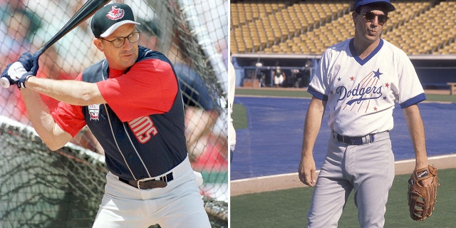 Kevin Costner suits up in Dodgers attire for training on the field in Los Angeles and Boston