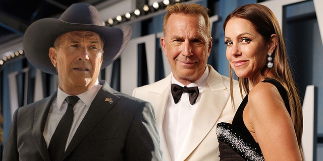 Kevin Costner and estranged wife Christine Baumgartner at Oscars after party and Yellowstone portrait