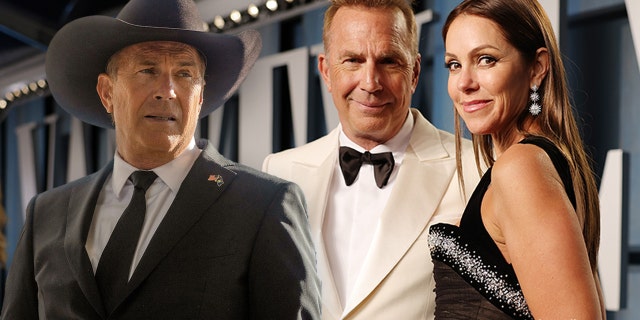 Kevin Costner and estranged wife Christine Baumgartner at Oscars after party and Yellowstone portrait