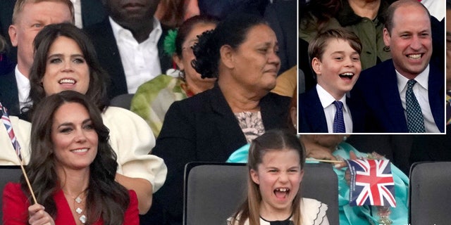 Princess Charlotte and Prince George laugh while watching coronation concert with Kate Middleton and Prince William