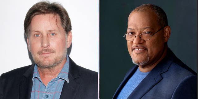 A split of Laurence Fishburne and Emilio Estevez