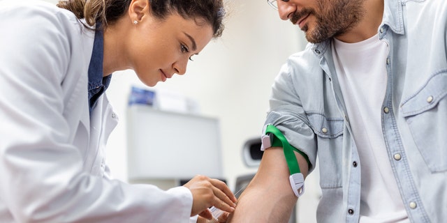 Man giving blood