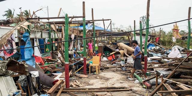 damaged buildings