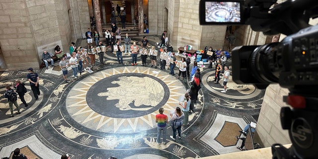 Protesters at the Nebraska capital