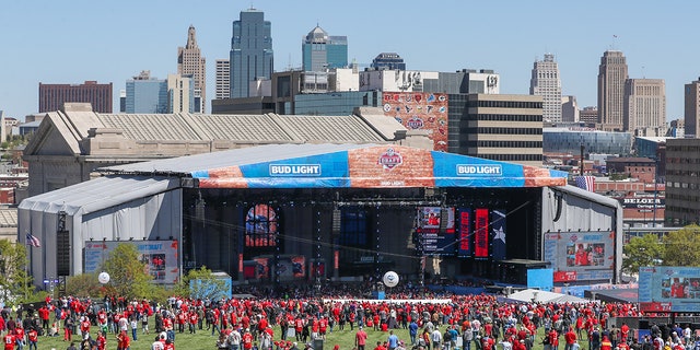 Vista del Draft de la NFL en Kansas City