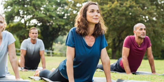 People doing yoga