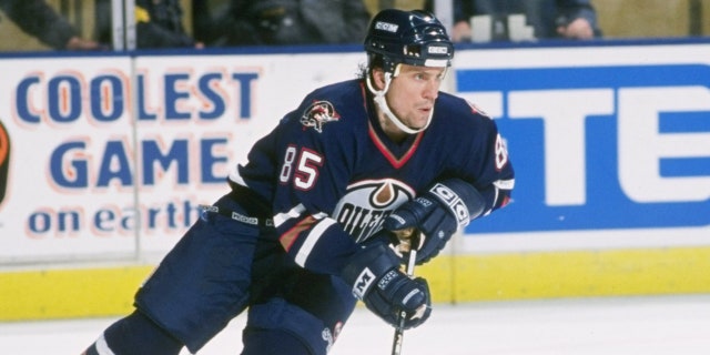 Petr Klima with Oilers