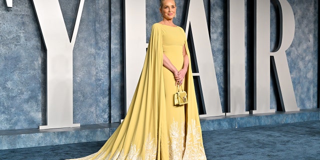 Sharon Stone in a yellow gown