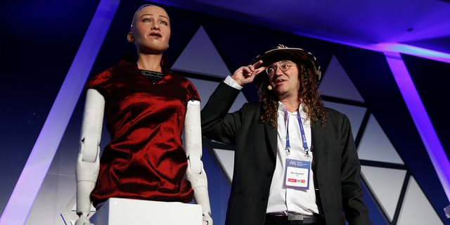 Sophia the robot and Dr. Ben Goertzel