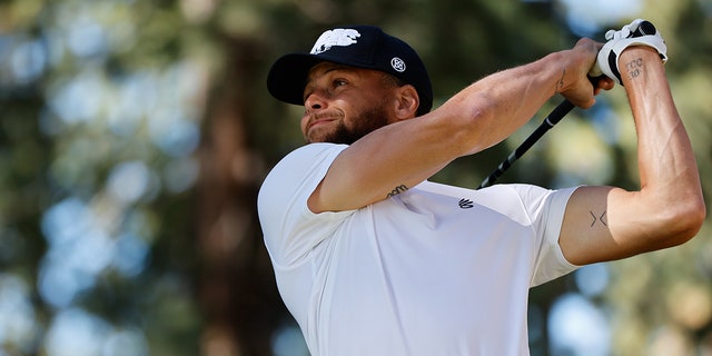 Steph Curry golfing.