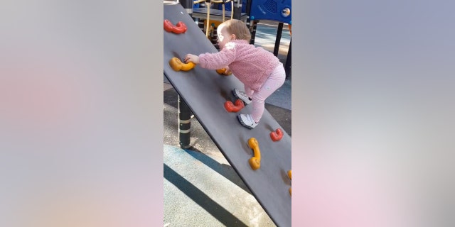 Climbing toddler