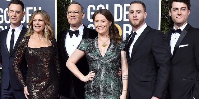 Tom Hanks and his family at the Golden Globe Awards