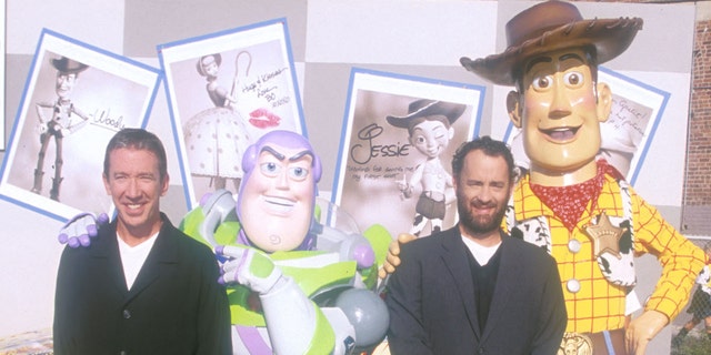 Tim Allen and Tom Hanks at the Toy Story 2 premiere in 1999