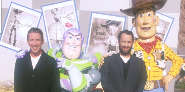 Tim Allen and Tom Hanks at the Toy Story 2 premiere in 1999