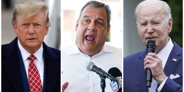 Donald Trump, Chris Christie, and Joe Biden in a three-way photo combo