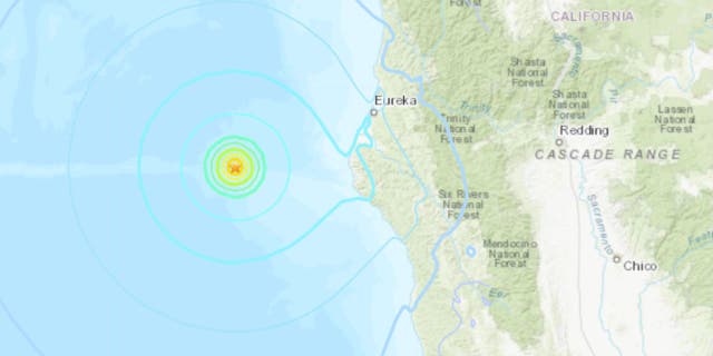 USGS map of California earthquake