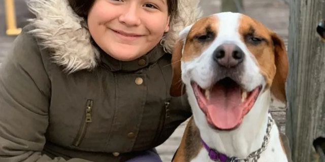 Valeria with her dog
