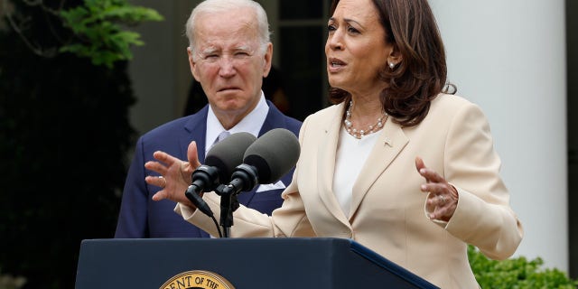 US Vice President Kamala Harris and President Joe Biden