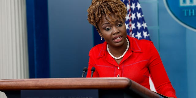 White House Press Secretary Karine Jean-Pierre speaks during the daily news briefing at the James S. Brady Press Briefing Room of the White House on May 09, 2023 in Washington, DC.