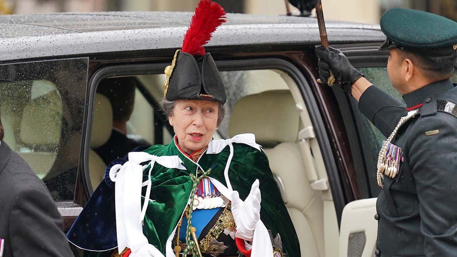 The Princess Royal arriving ahead of the coronation ceremony of King Charles III