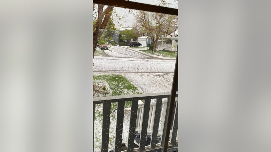 Hail outside a Colorado house