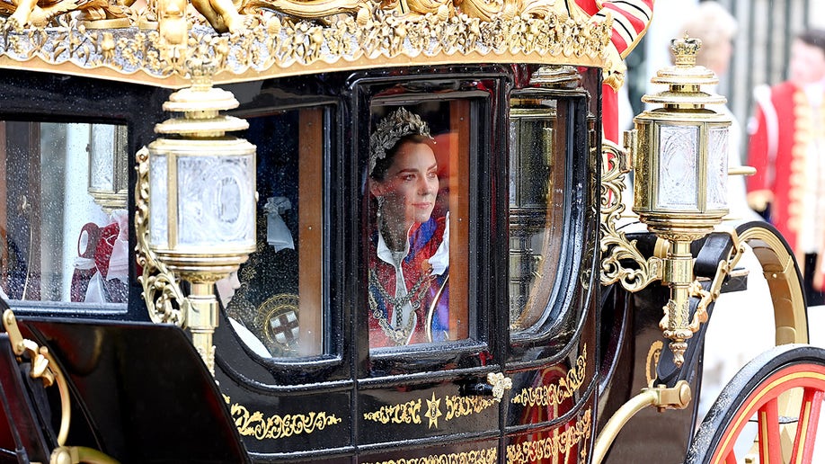 Catherine, Princess of Wales departs the coronation.