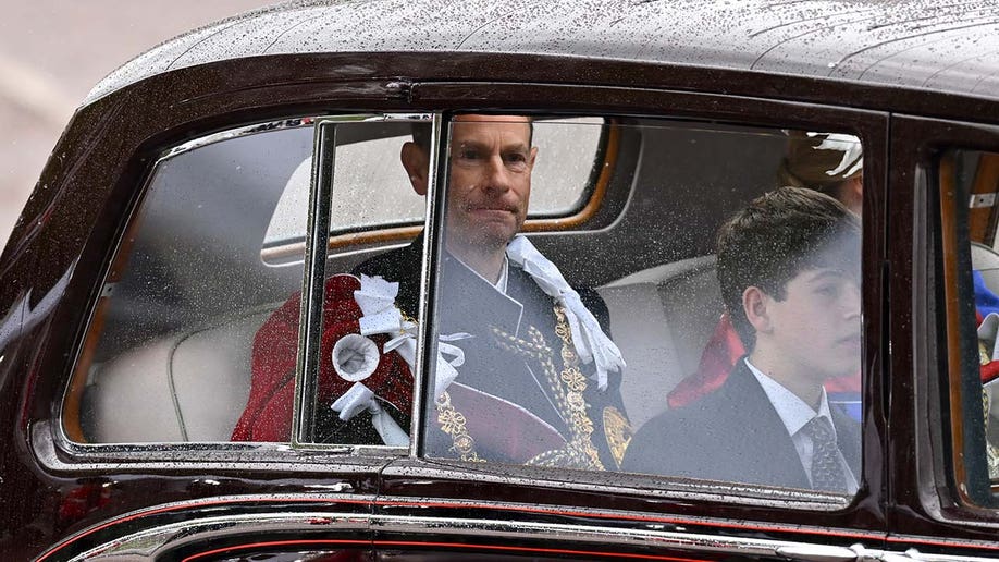 Prince Edward, Duke of Edinburgh and James Mountbatten-Windsor, Earl of Wessex attend the Coronation of King Charles III