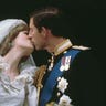 Prince Charles, Prince of Wales, kissing his wife, Princess Diana