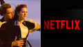 Jack and Rose from the 1997 Titanic with the Netflix logo.