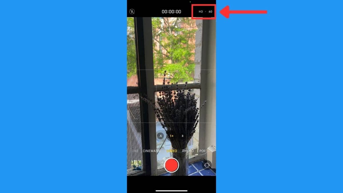 Screenshot of the camera app in iOS.