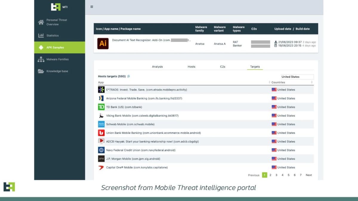 Screenshot of apps using MTI