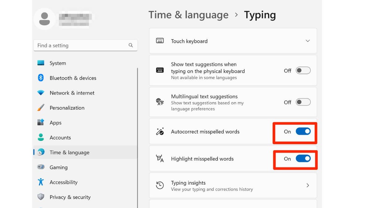 Screenshot of the Typing screen.