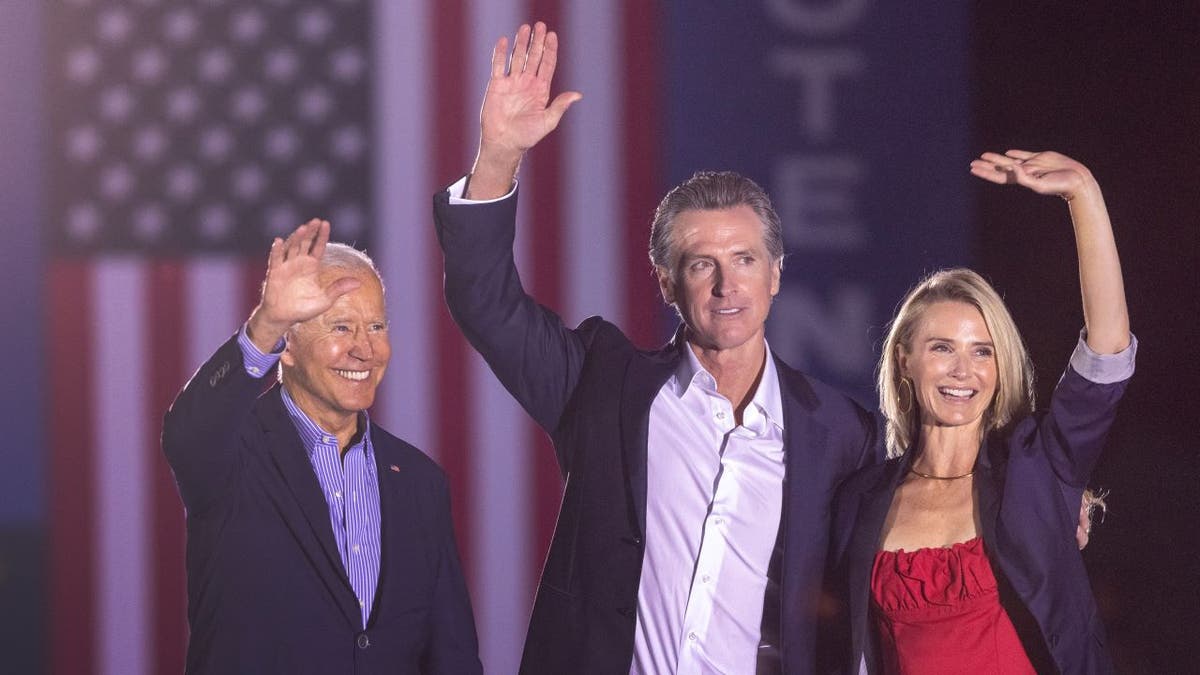 Joe Biden, Gavin Newsom and Jennifer Newsom