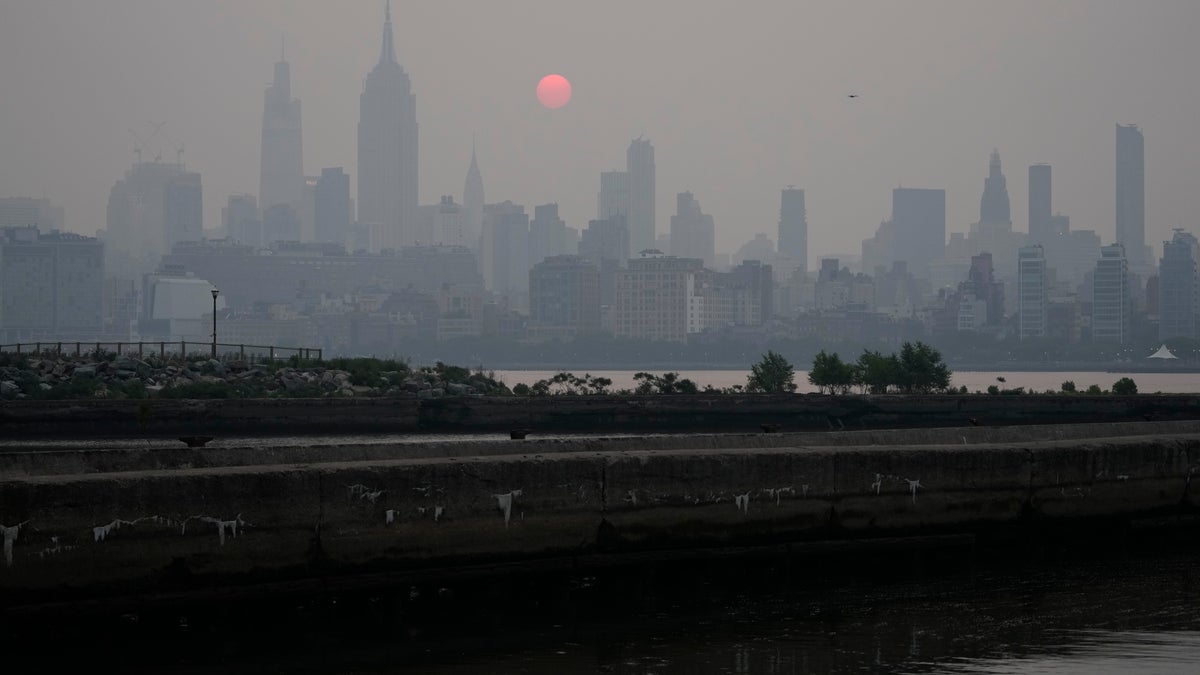 NYC skyline amid wildfires
