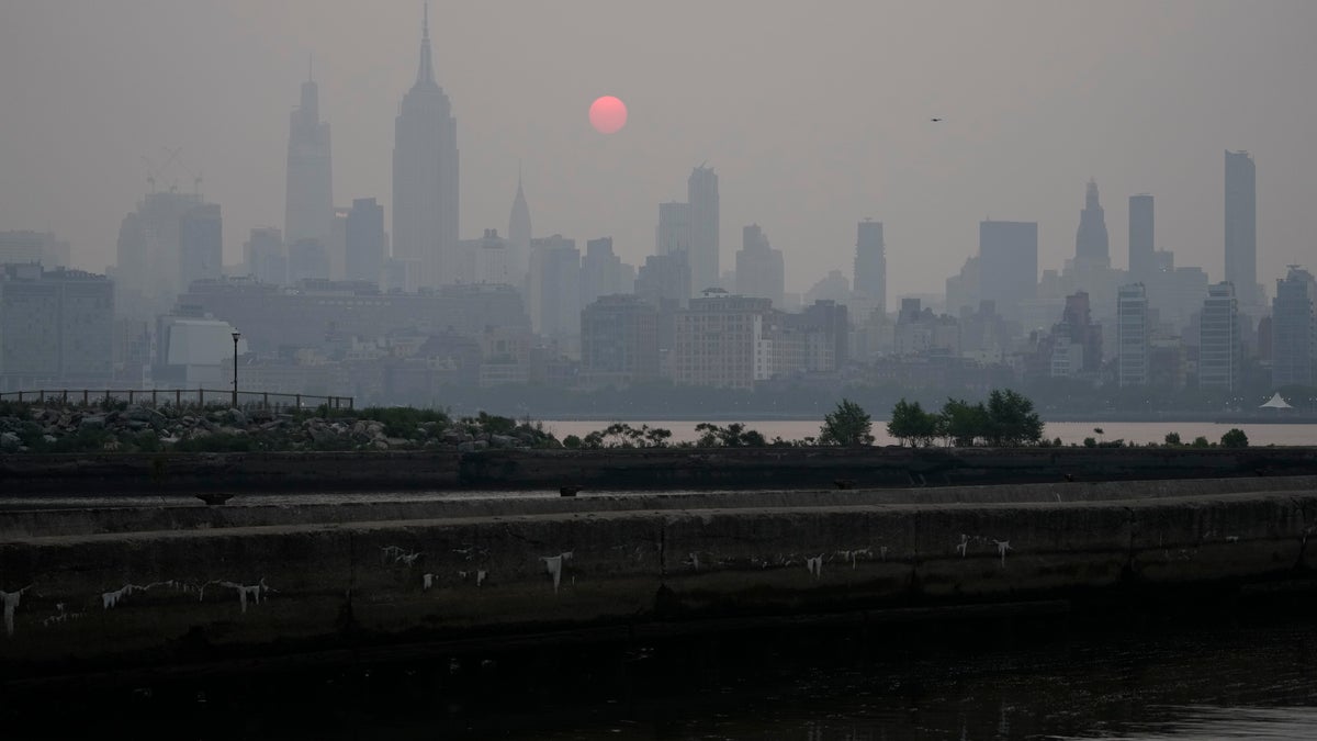 NYC skyline amid wildfires