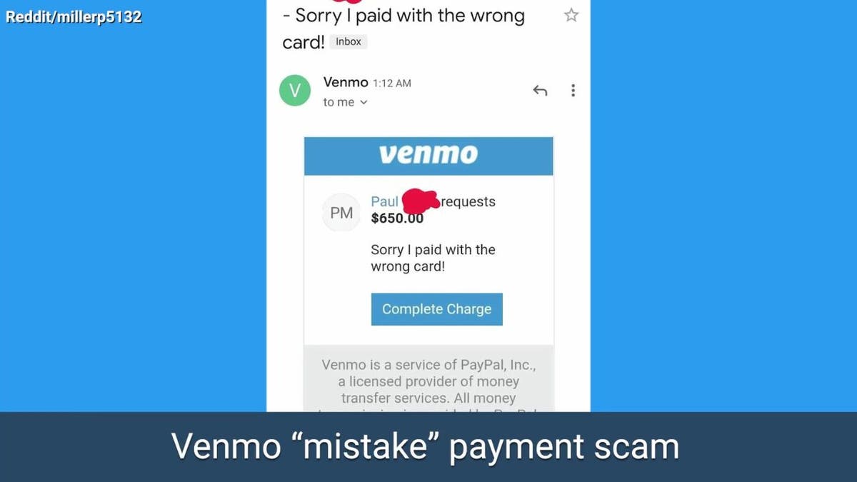 Screenshot of a Venmo scam.