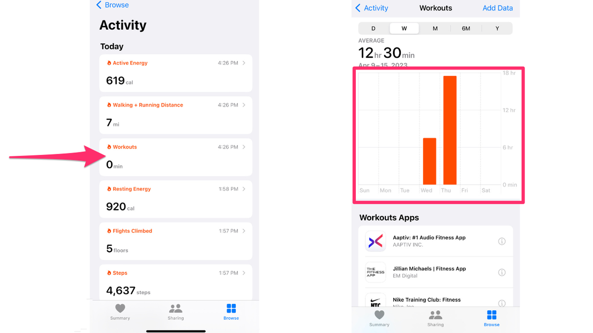Manually adding workout shop to apple watch