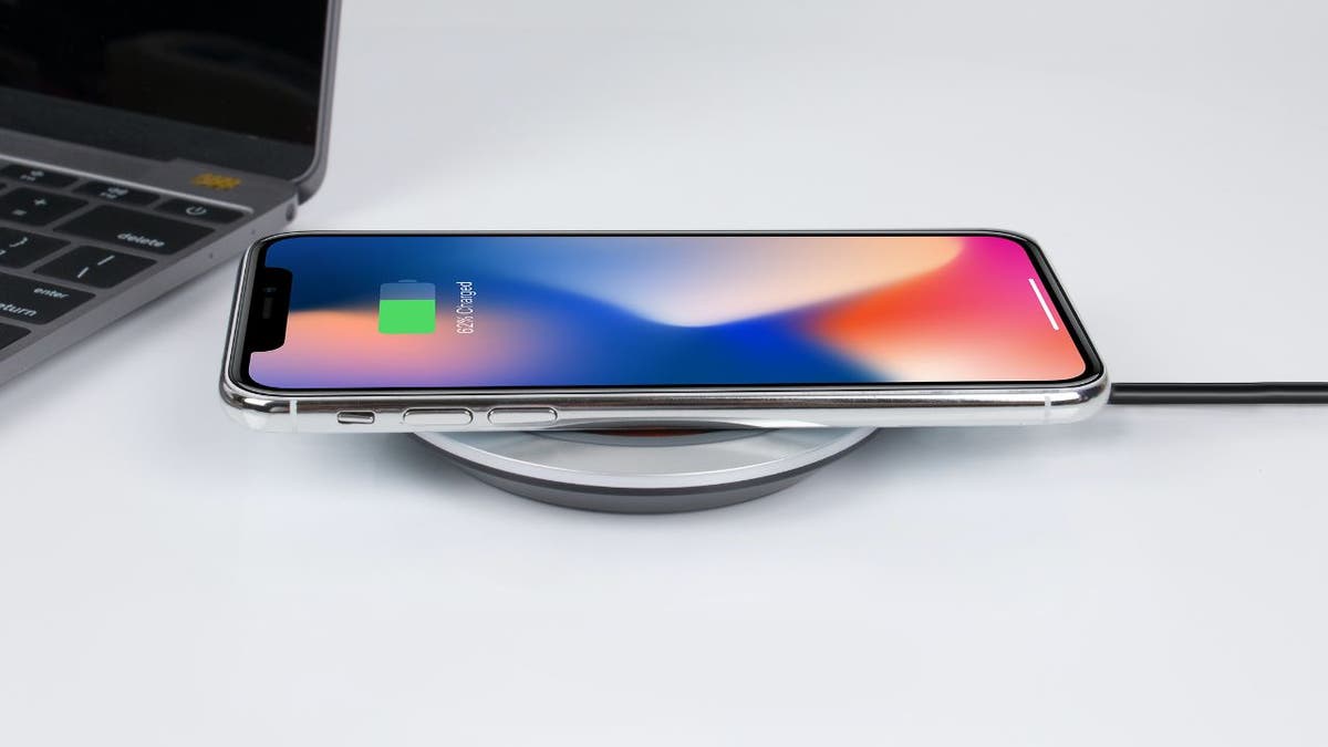 Apple iPhone on wireless charger