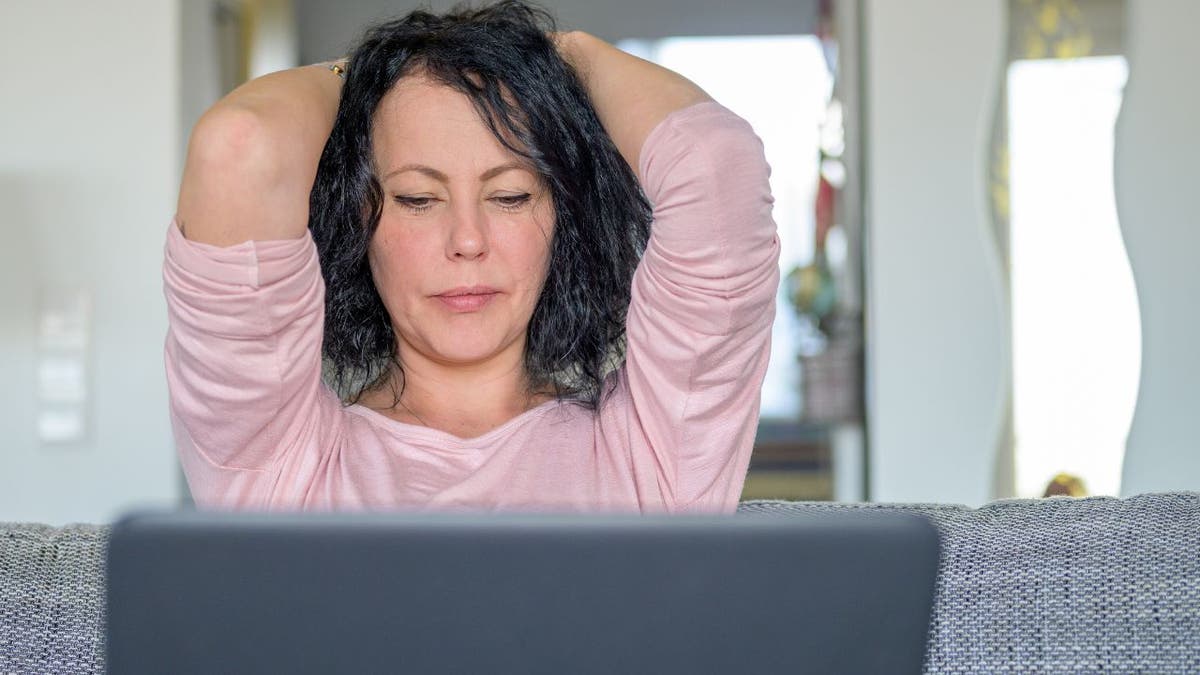 Woman on here laptop