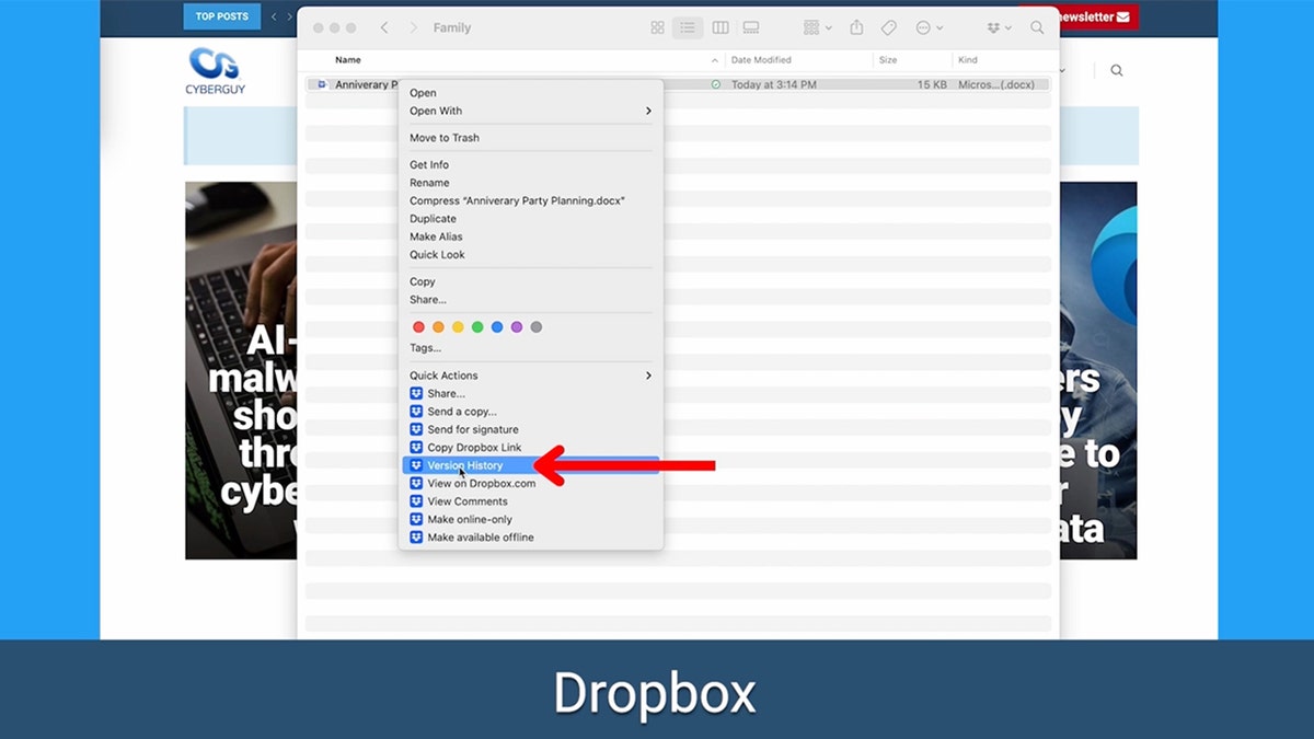 Save your documents in dropbox
