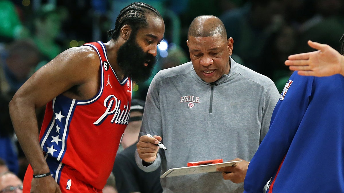 Doc Rivers draws up a play for James Harden