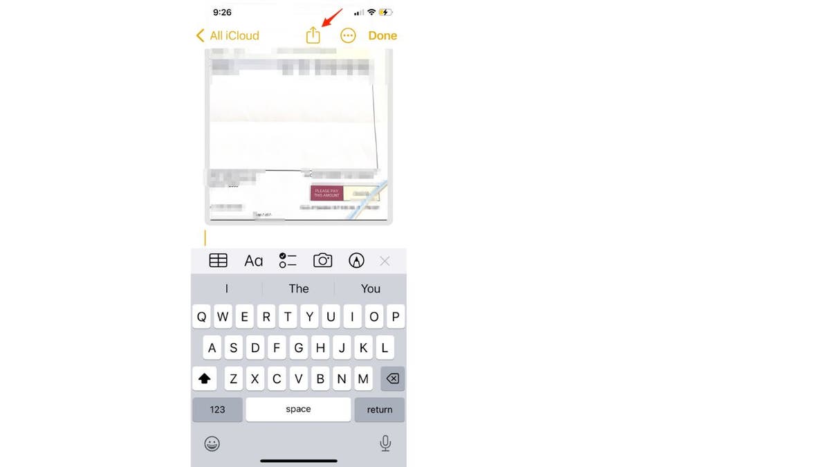 Screenshot of the "Send" icon on an iPhone.