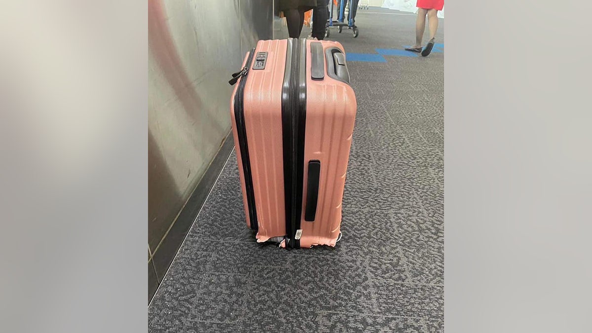 Traveler's suitcase who lost leg