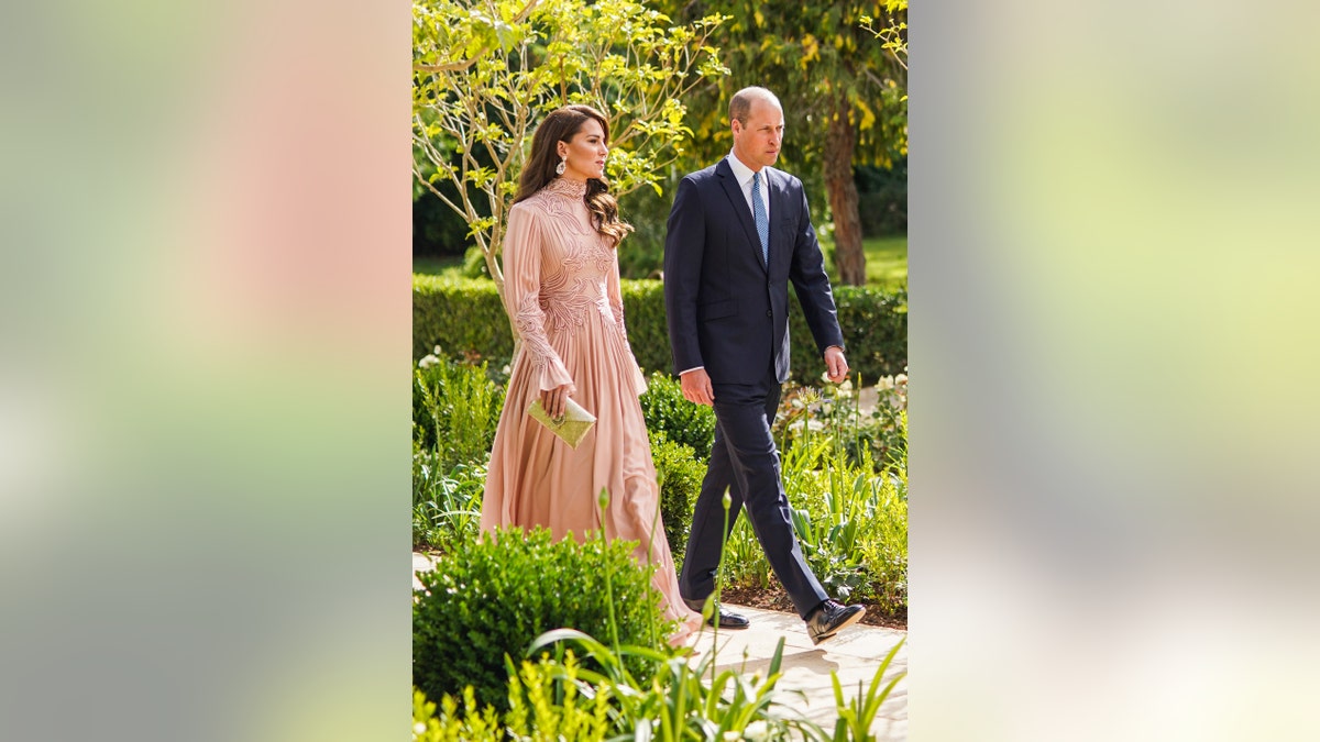 William and Kate arrive to the wedding of Crown Prince Hussein and Saudi architect Rajwa Alseif in Jordan