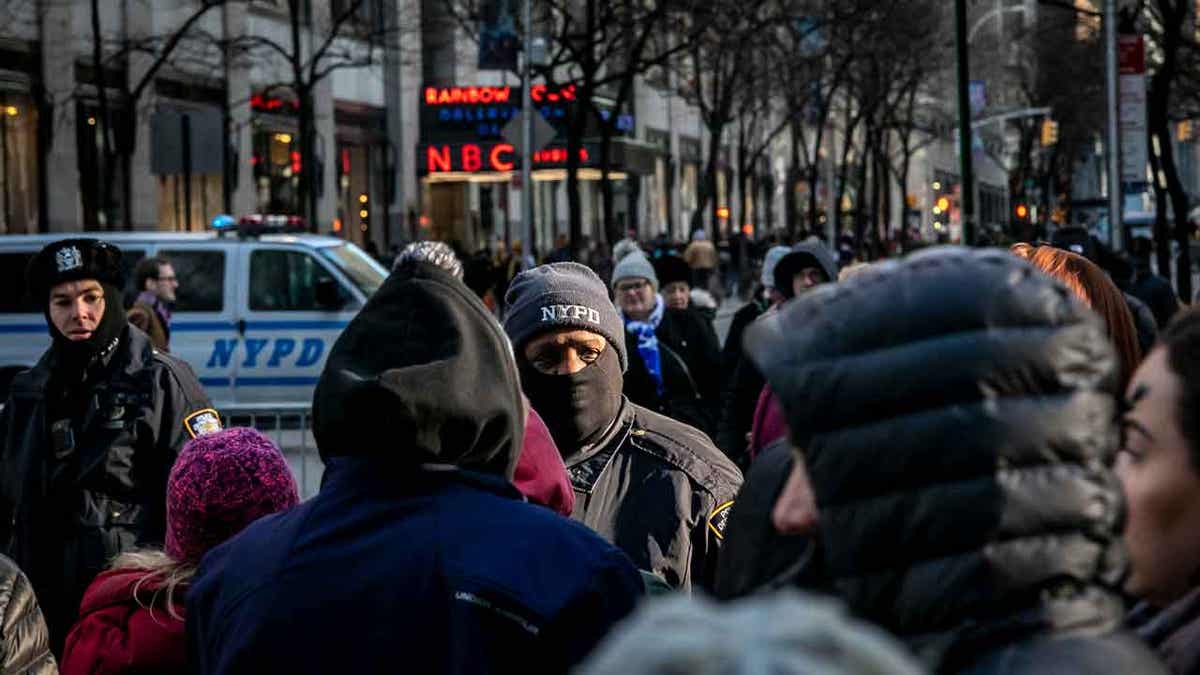 NYPD officers patrol