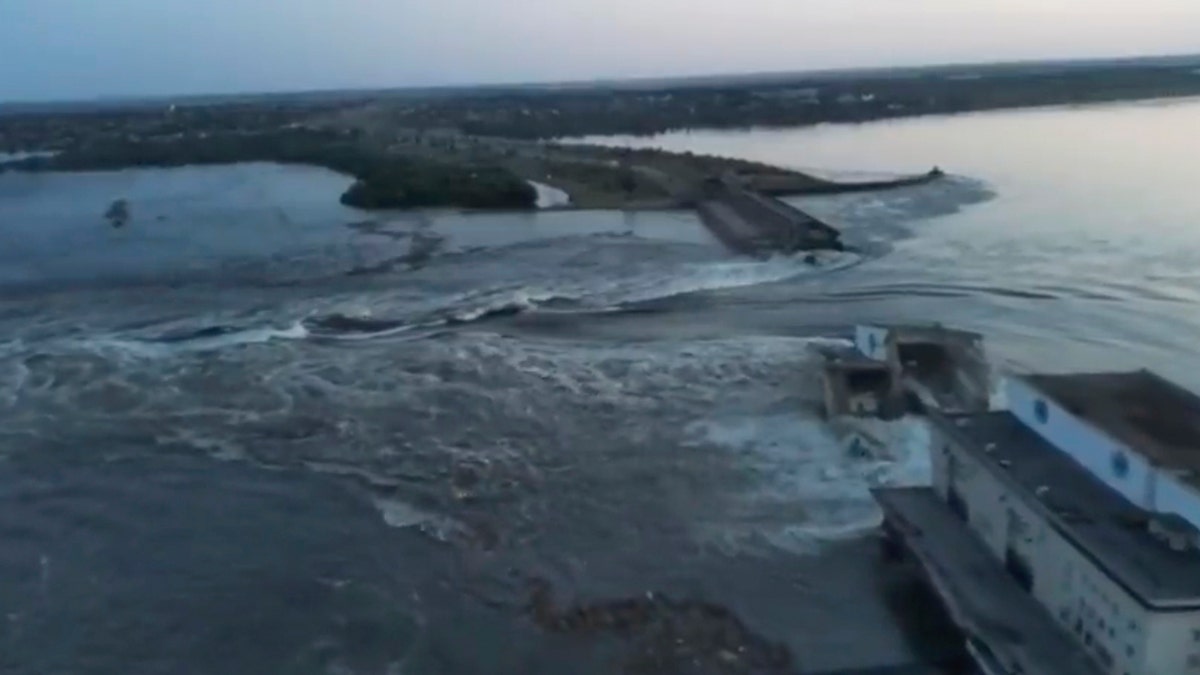 People evacuate after Kakhovka dam damaged